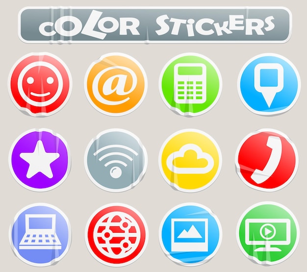 Social media vector icons for user interface design