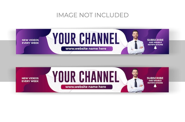 social media Vector YouTube cover design template