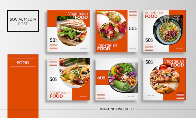 Social media vegetarian food template