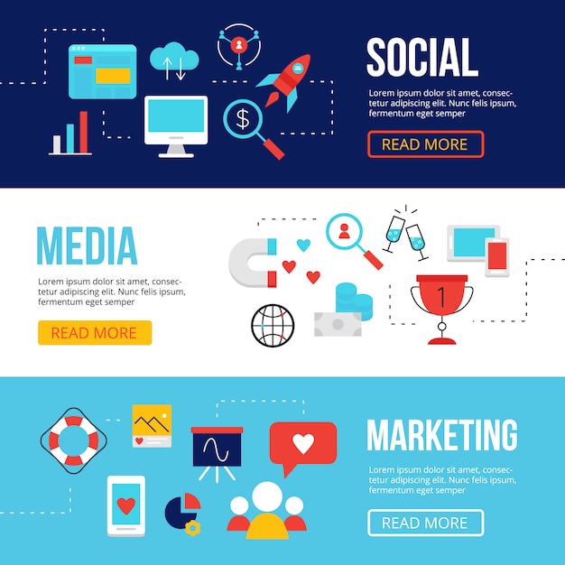 Social media web banners