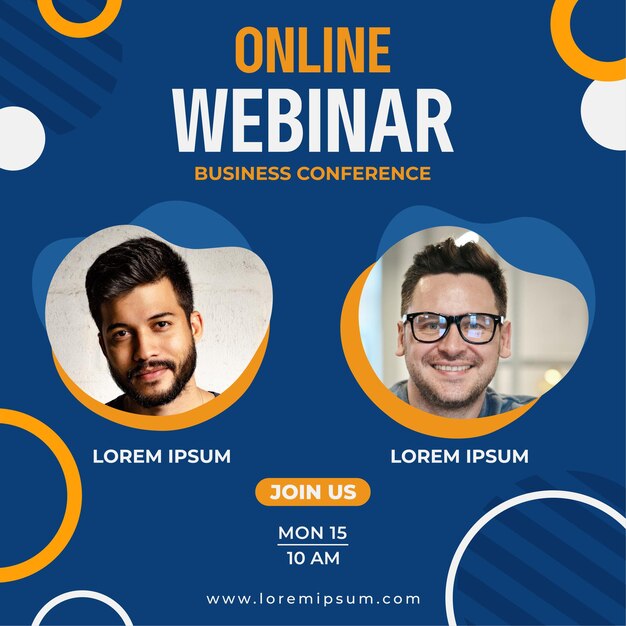 Social media Webinar live webinar post template Instagram post live conference