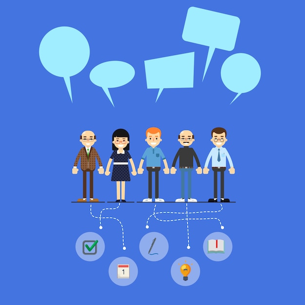 Social network and teamwork illustration