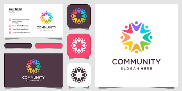 Social relationship logo and business card