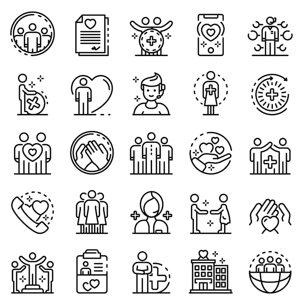 Social service icons set