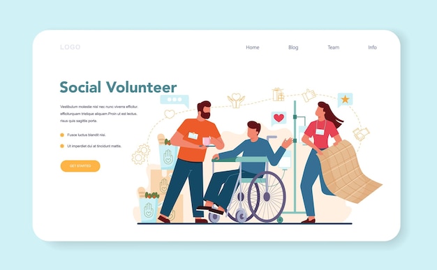 Social volunteer web banner or landing page