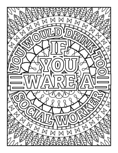 Social Workers quotes coloring page KDP interior