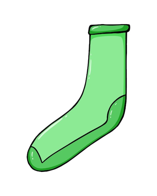 Sock for warming feet clothes doodle linear cartoon coloring