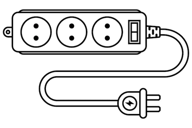 Socket icon on the cord extension cord for electrical appliances