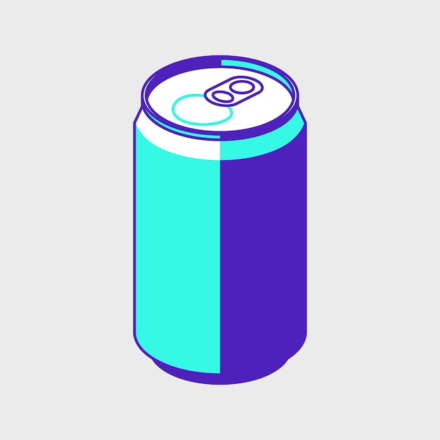 Soda can or beer can isometric vector icon illustration