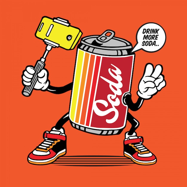 Soda Can Selfie Character