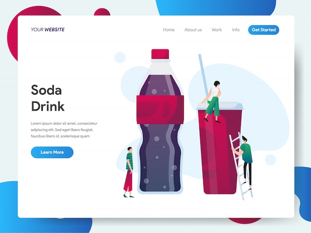 Vector soda drink banner for landing page