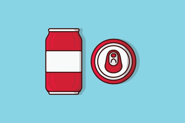 Soda in Red Aluminium Cans vector illustration Food and drink object icon concept