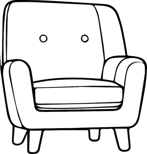 sofa chair vector outline