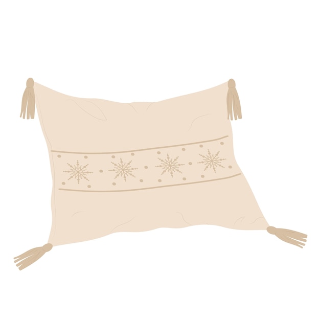 Sofa cushions in boho style. Interior pillows. Flat illustration. Vector.