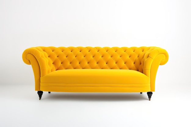 Sofa isolated on white background Yellow sofa