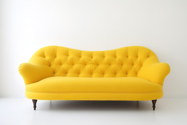 Vector sofa isolated on white background yellow sofa