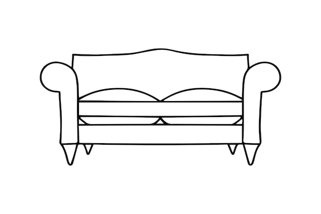 Sofa linear style sign for mobile concept and web design Symbol logo illustration