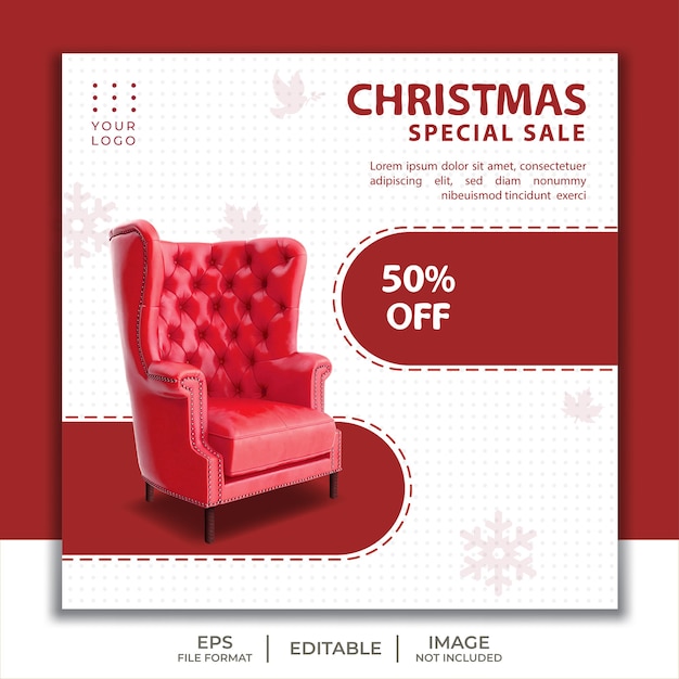 Sofa sale template social media post christmas