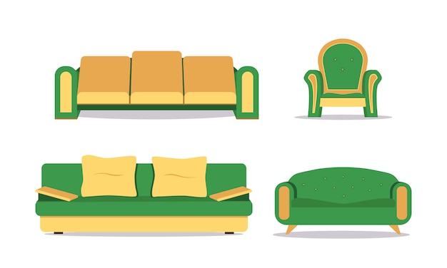 Sofa set isolated