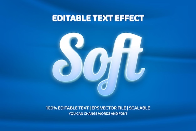 soft 3d editable text effect