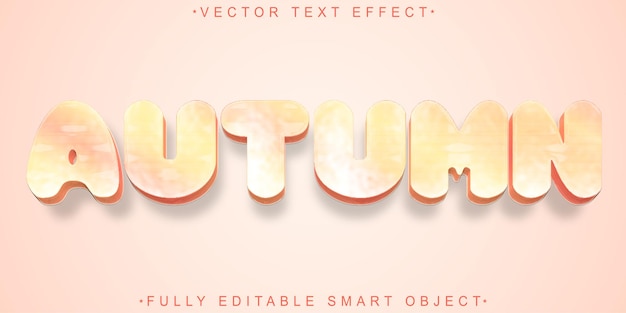 Vector soft autumn vector fully editable smart object text effect