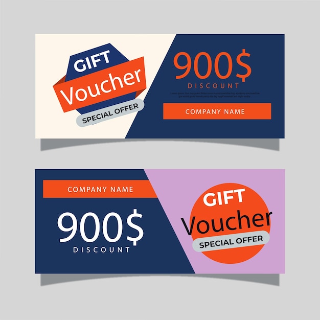 Soft blue gift voucher banner template