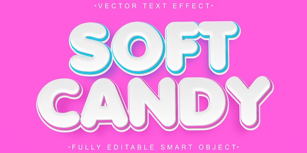 Soft Candy Cute Vector Fully Editable Smart Object Text Effect