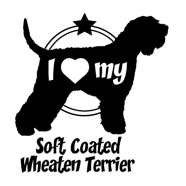 Vector soft coated wheaten terrier dog silhouette dog breeds animals pet breeds silhouette