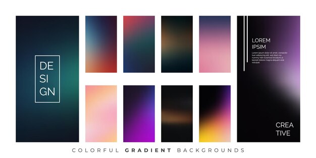 Vector soft color gradients and modern screen vector design for mobile app background