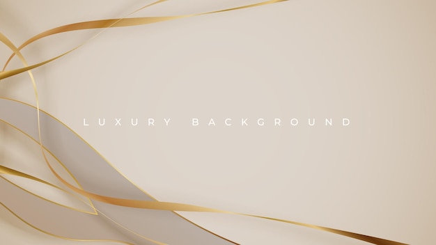 Soft color luxury background with curve shape and gold lines