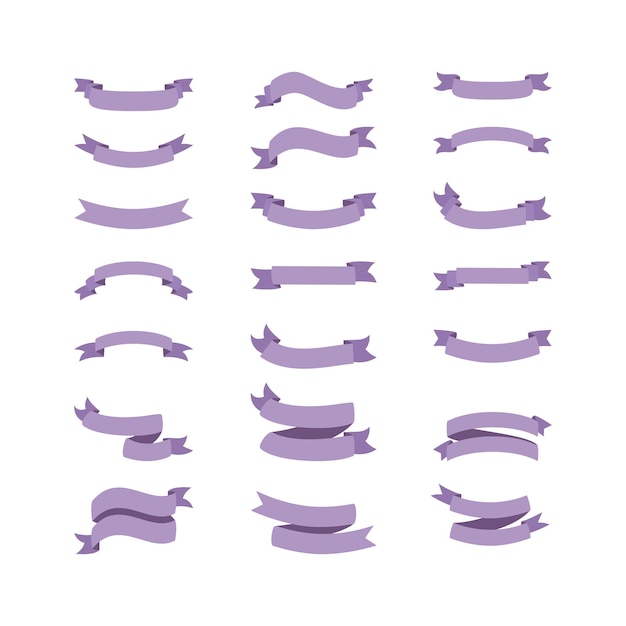 Soft color purple ribbon collections