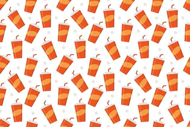 Soft drink soda seamless pattern vector