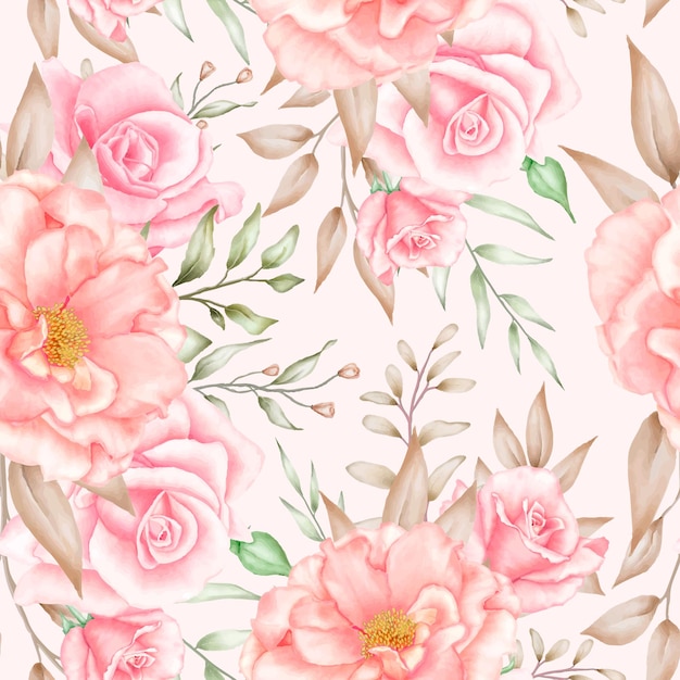 Soft Elegant Watercolor Floral seamless pattern