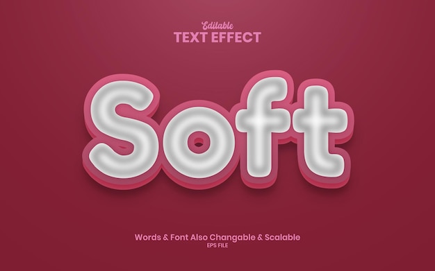 Soft a feeling 3d text effect vector file