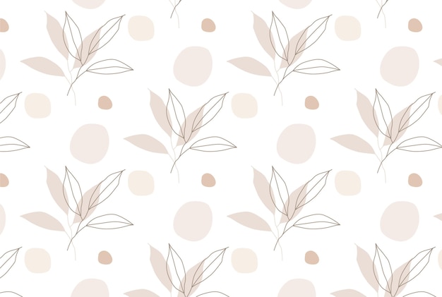 Soft floral pattern with leaves