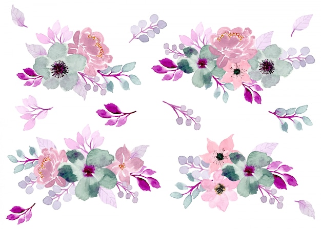 soft floral watercolor arrangement collection