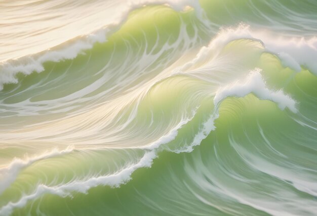 Vector soft green and creamy white fluid abstract wave texture