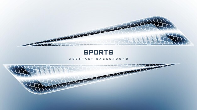 Soft light sports background with abstract transparent hexagonal geometric shapes