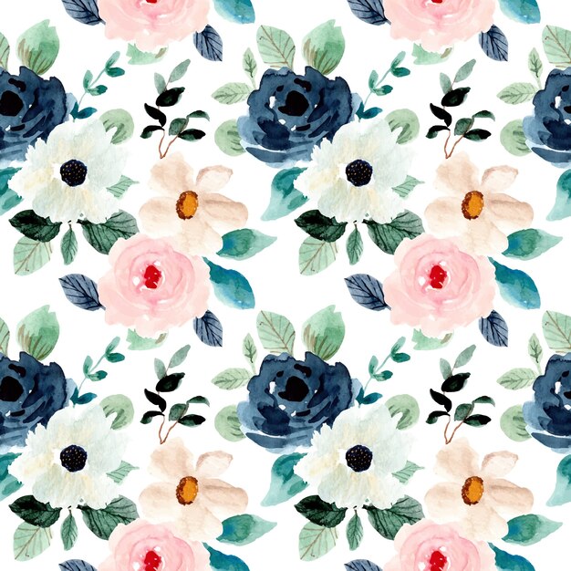 soft lush floral watercolor seamless pattern