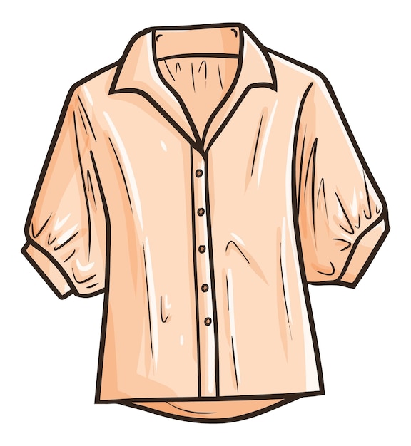 Vector soft peach woman's blouse cartoon illustration