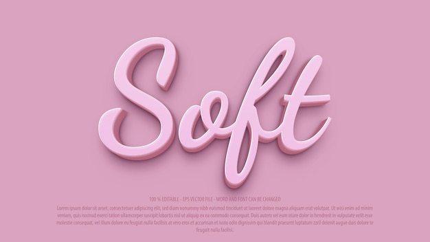 Vector soft pink 3d editable text effect