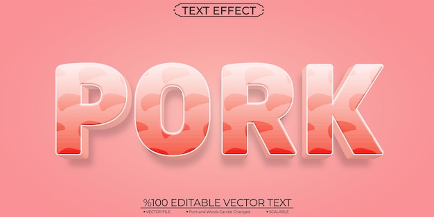 Soft Pork Editable and Scalable Text Effect