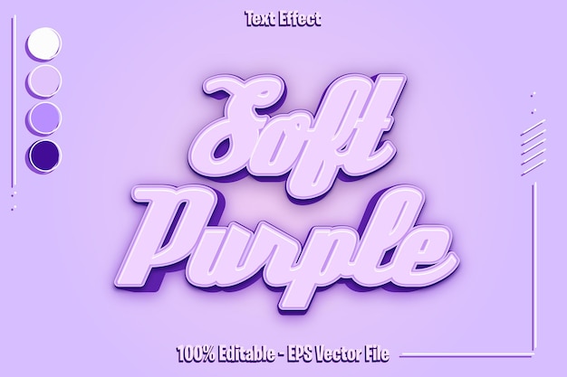 Soft Purple Editable Text Effect 3d Emboss Style Design