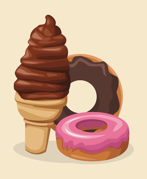 Soft serve and sweet donuts