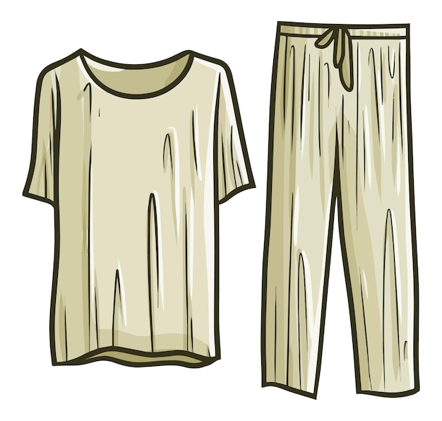 Soft shirt and long pants cartoon illustration