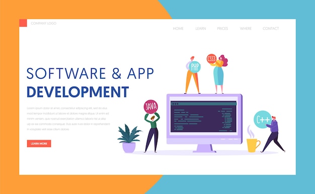 Software App Development Technology Agency Landing Page.