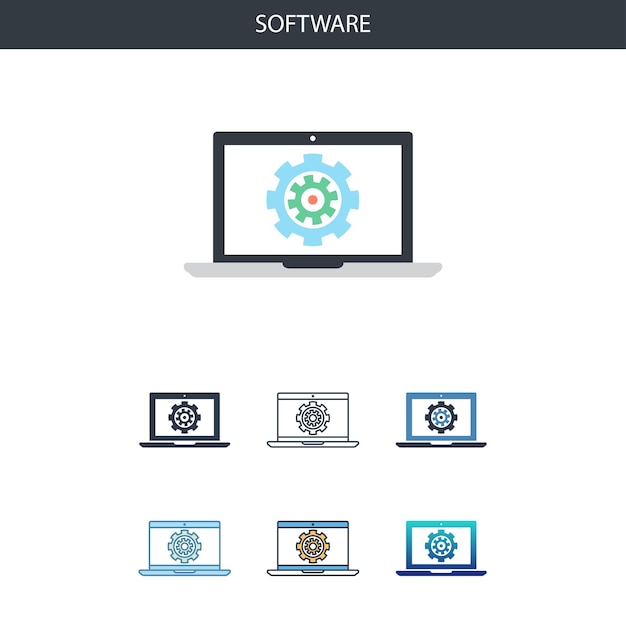 Software concept all styles simple icon shape. Simple flat illustration. Software concept symbol line design from Augmented reality set. Can be used for web UI/UX