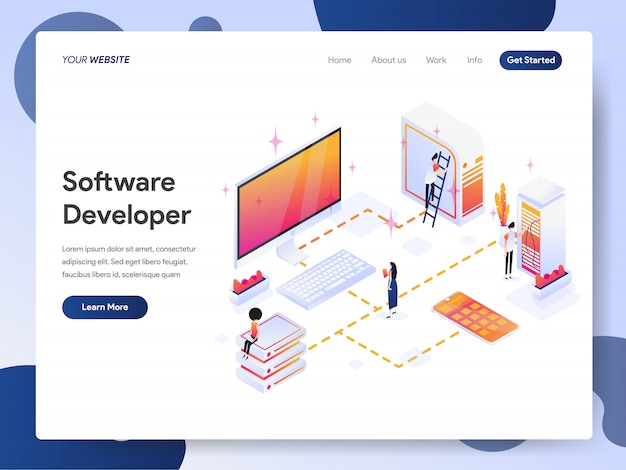 Software Developer banner of landing page