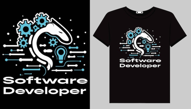 Software developer tshirt design illustration