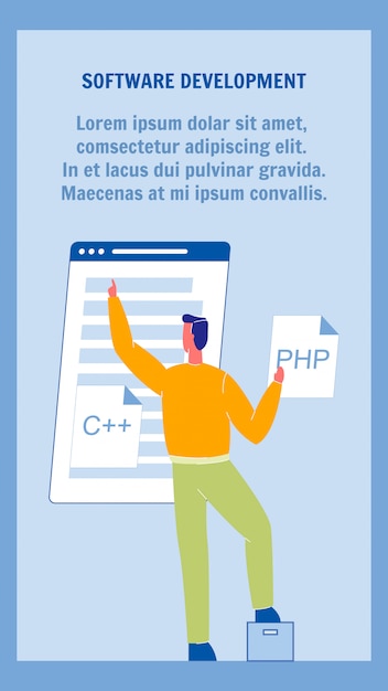 Software Development Flat Vector Flyer Template